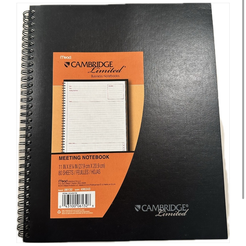 Cambridge Limited Business Meeting Book - Black 2 Pack